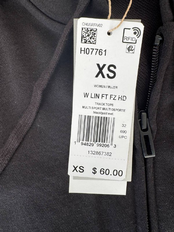 Женское черное худи Adidas, размер XS 3