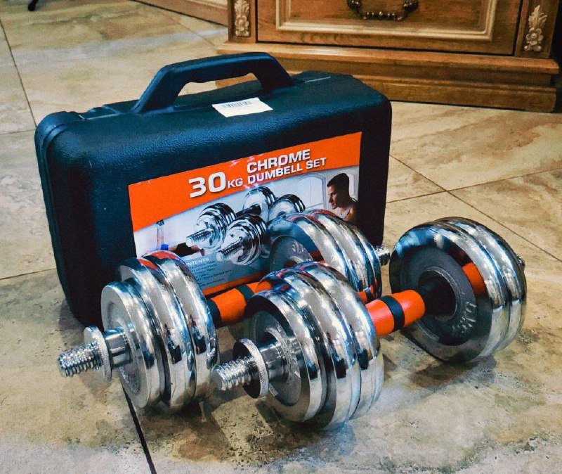 Набор гантелей 30 кг Chrome Dumbell Set 4