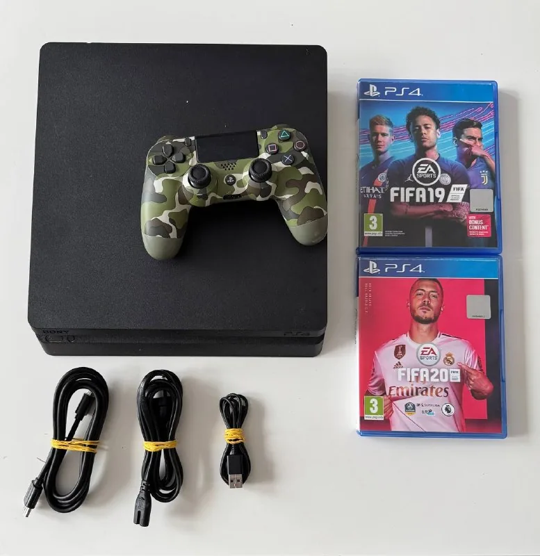 Sony PS4 Slim 1TB с джойстиком и двумя играми