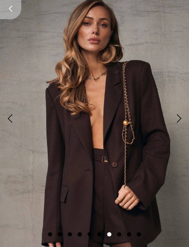 Шоколадный однобортный пиджак из костюмной ткани 4