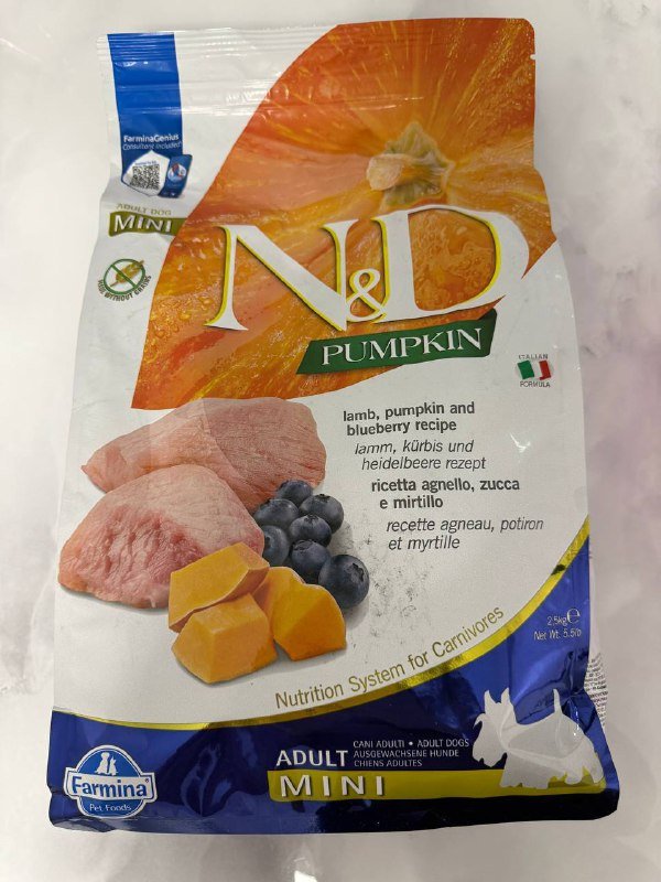 Новый корм для собак N&D Pumpkin Lamb & Blueberry Adult Mini