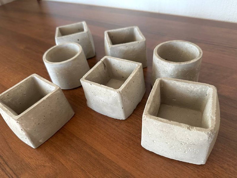 Горшочки из бетона ручной работы 3