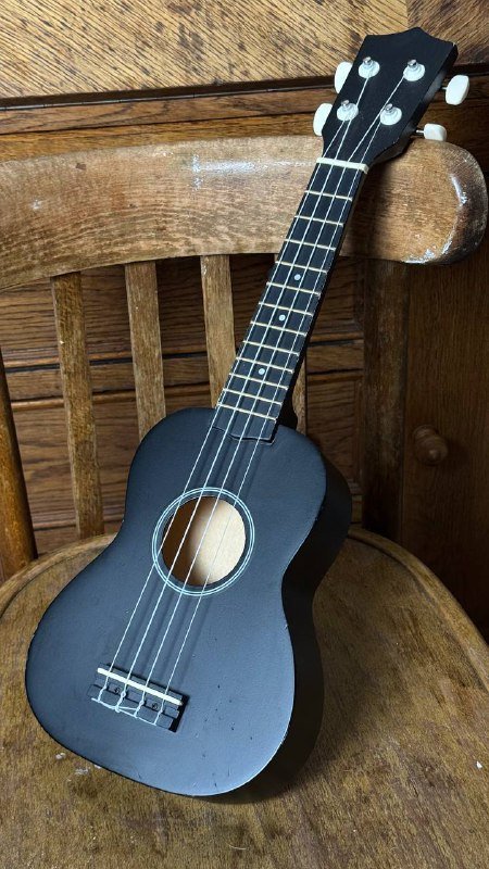 Укулеле чёрная в среднем состоянии