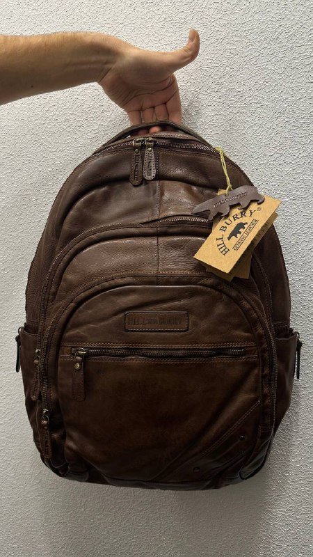 Два коричневых рюкзака из натуральной кожи буйвола