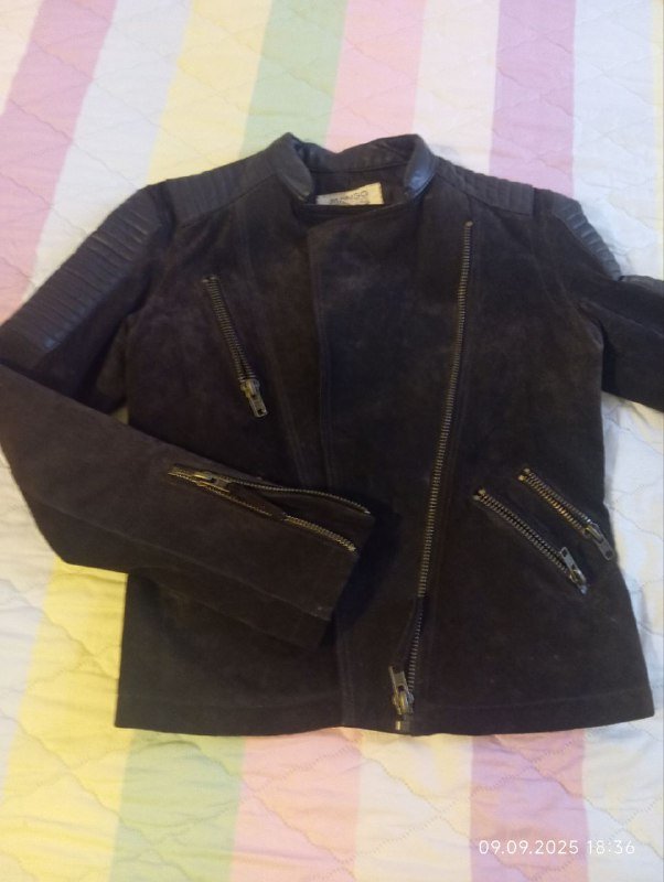 Куртка Mango темно каштановый цвет 5