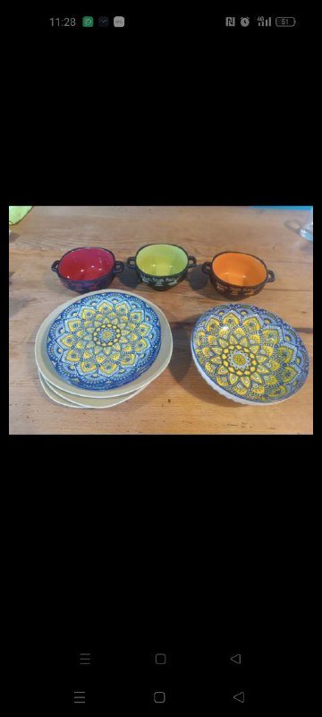 Комплект посуды: тарелки, салатник, тёрка, чайник 2