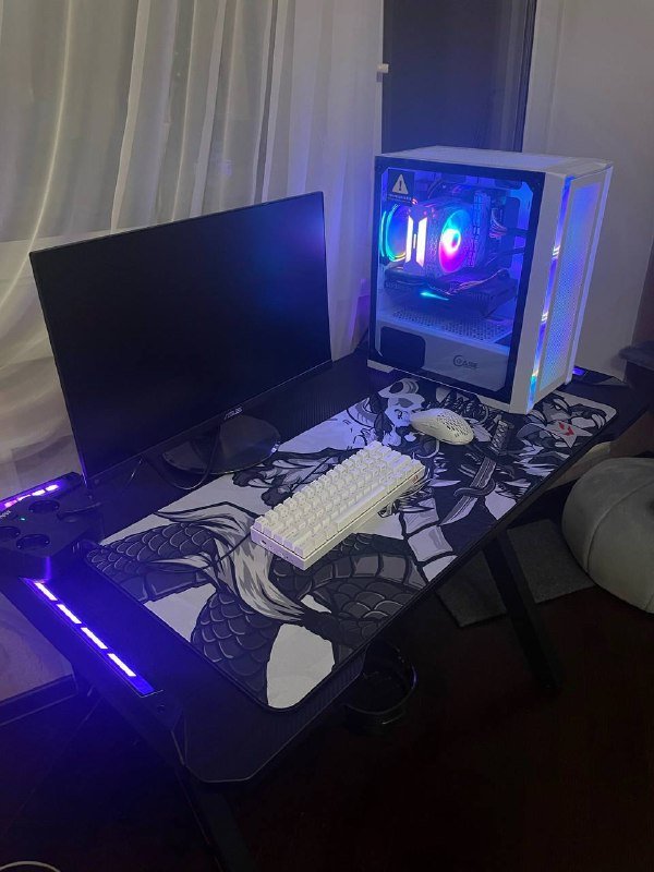 Игровой компьютер, монитор Asus, клавиатура Redragon, мышка Ardor