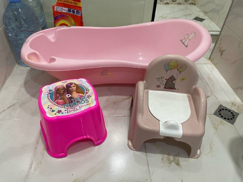 Детская ванночка, стульчик и табурет