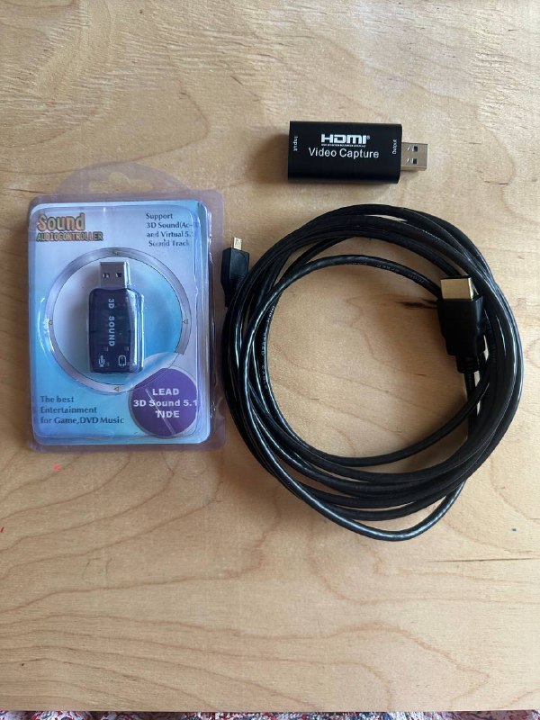 Аудиоконтроллер, карта видеозахвата, кабель HDMI/Micro HDMI