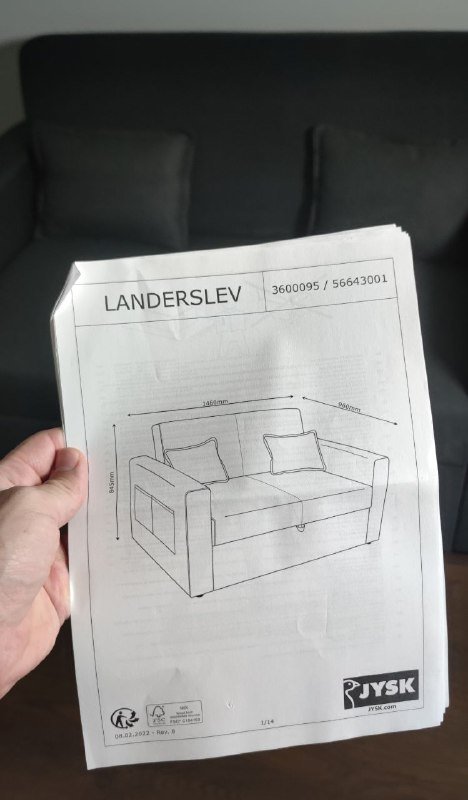 Диван-кровать раскладной Landerslev с чехлами 7