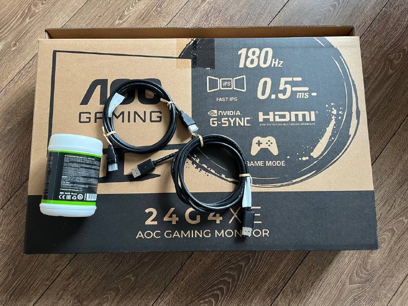 Монитор AOC 24G4XE 24" 180 Гц IPS 0.5 мс с кабелями 2