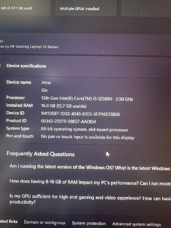 VICTUS HP ноутбук 4