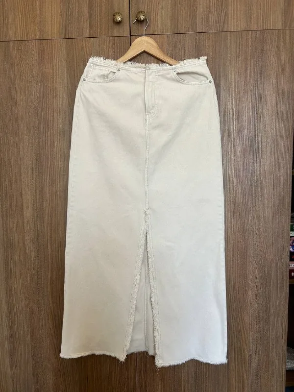 Бежевая джинсовая юбка H&M 1