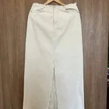 Бежевая джинсовая юбка H&M 1