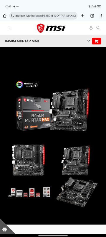Материнская плата B450 Mortar Max MSI Micro ATX