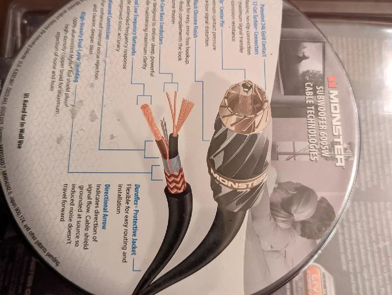 Monster Cable 600SW Subwoofer Audio Cable 12M 3