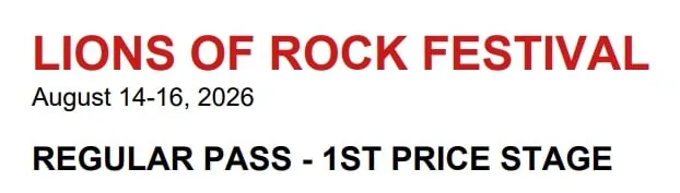 Билет на Lions of Rock Festival