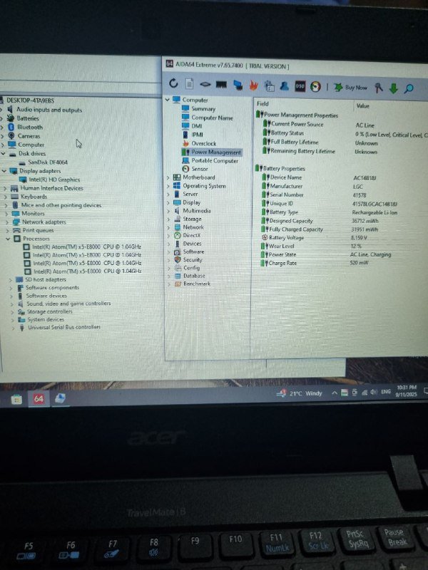 Ноутбук Acer Atom x5-E8000 4GB, зарядное 6