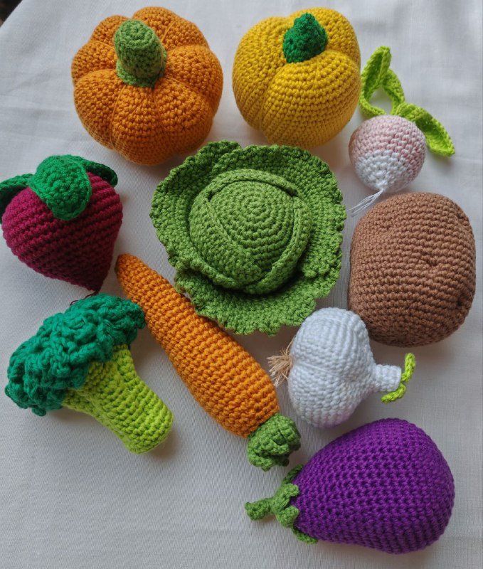 Набор овощей для малышей 10 штук хлопок