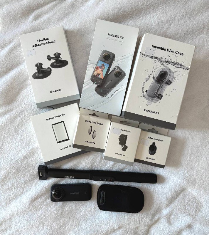 Flexible Adhesive Mount, Invisible Dive Case, Quick Reader, Bullet Time Cord, Selfie Stick