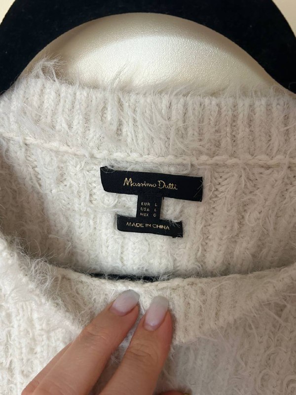 Молочный укороченный свитер Massimo Dutti размер L 2
