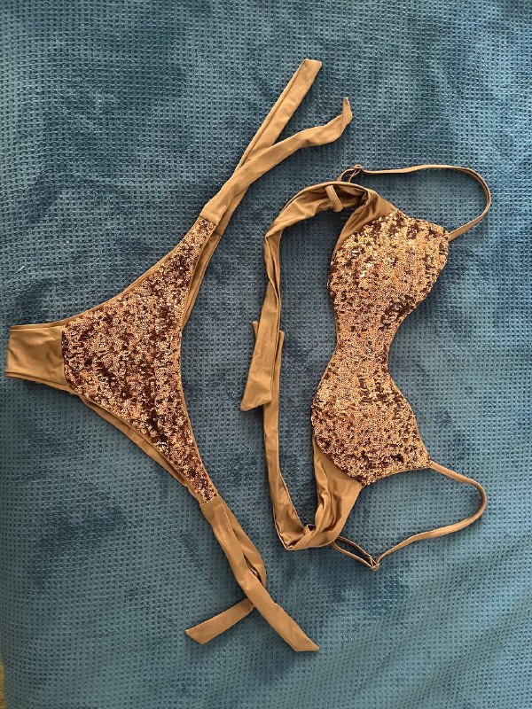 Купальник на завязках Calzedonia светлый коричневый 46/М 2