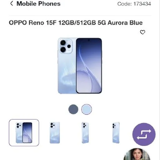 OPPO Reno 15F 12GB/512GB 5G Aurora Blue