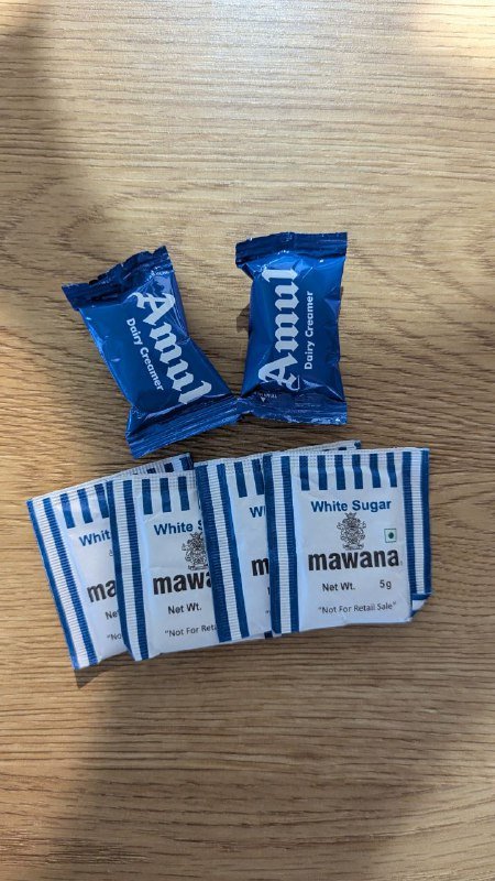 Растворимый кофе пакетики, сахар, сливки 2