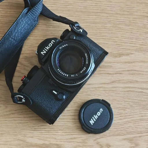 Nikon FM film camera with Nikkor AI-S 50mm F1.4 lens