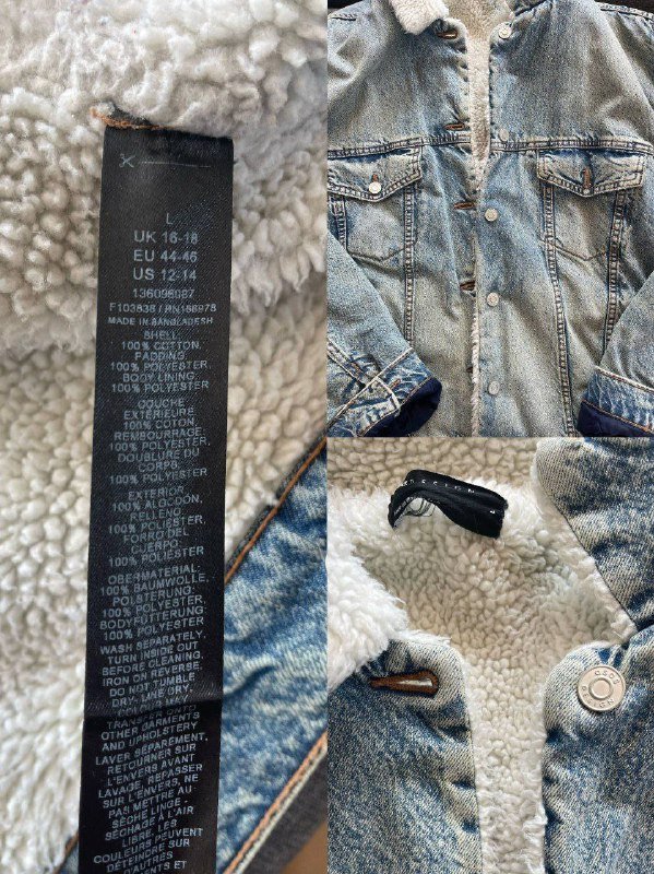 Джинсовая куртка ASOS винтажная теплая L 3