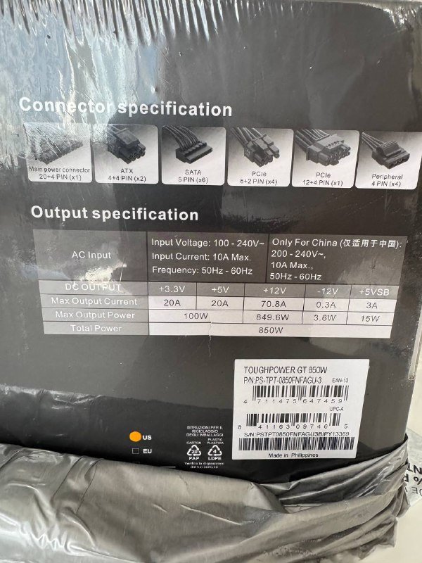 Блок питания ПК Thermaltake Toughpower GT Gold 850W 2