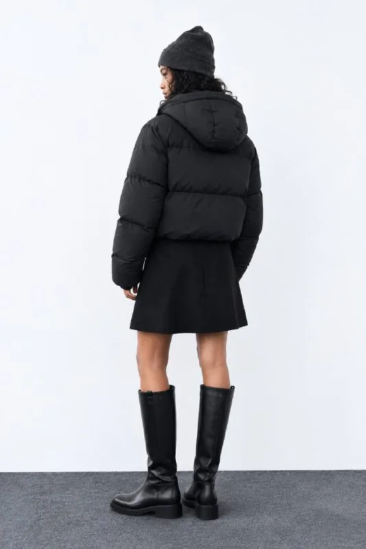 Чёрный пуховик Zara 1