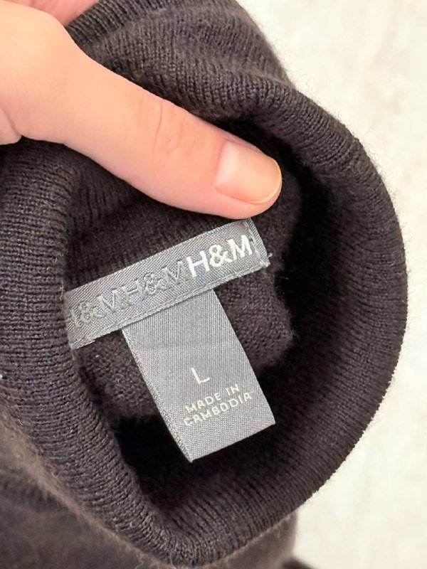 Водолазка H&M из мериносовой шерсти коричневая L 5