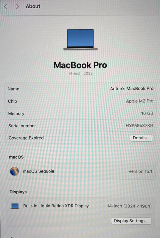 MacBook Pro 14 2023 с процессором M2 Pro 6