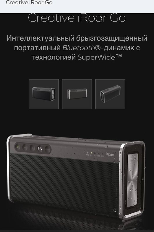 Портативный Bluetooth динамик Creative iRoar Go
