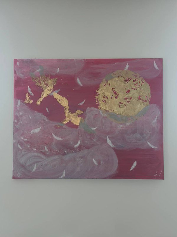 Зеленая картина Спокойствие, Розовая картина К семейному Солнцу 2