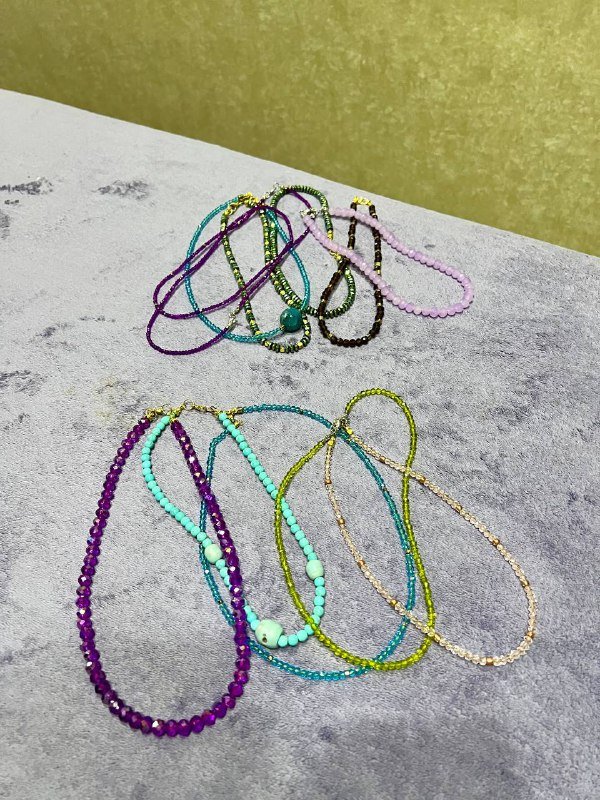 Чокеры из натуральных камней ручной работы