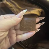 Коричневая винтажная кожаная сумка Longchamp Idole 3