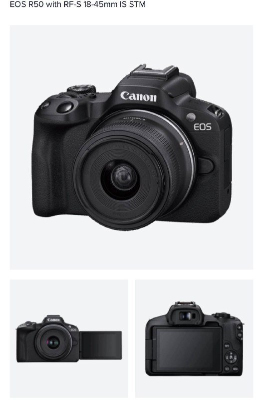 Камера Canon R50 с объективом 18-45мм
