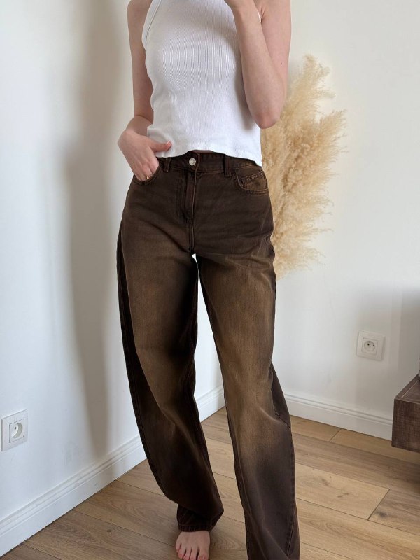 Коричневые джинсы Bershka 2