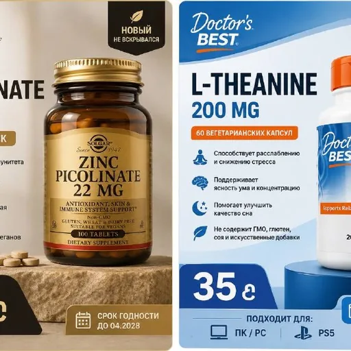 Solgar Zinc Picolinate, Doctor’s Best L-Theanine