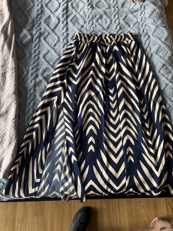 Юбка макси, юбка миди с рисунком, юбка с кармашками, размер L 2