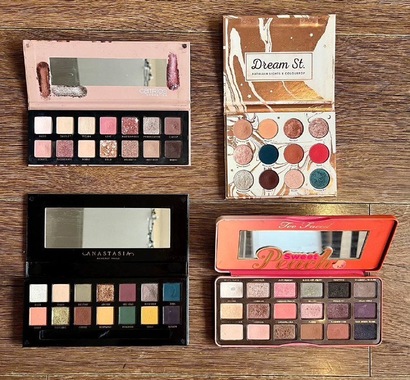 Палетка теней Catrice, Colourpop, Anastasia Beverly Hills, Too Faced 2