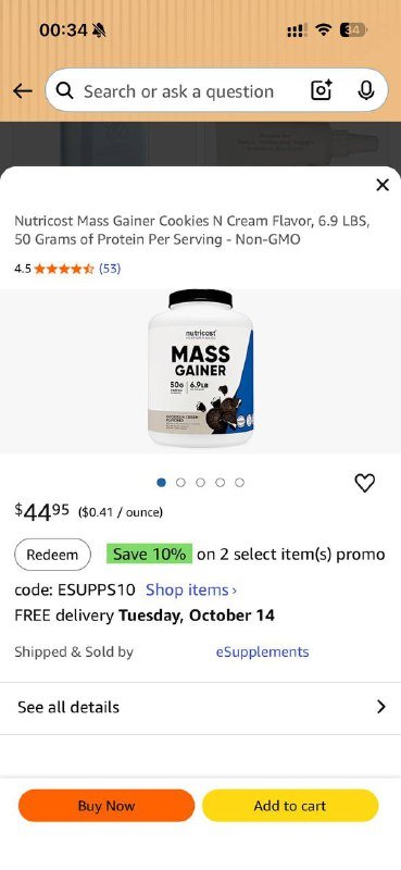 Mass Gainer Nutricost 2