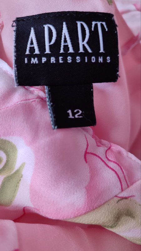 Розовое платье в цветочек, размер S-M 6