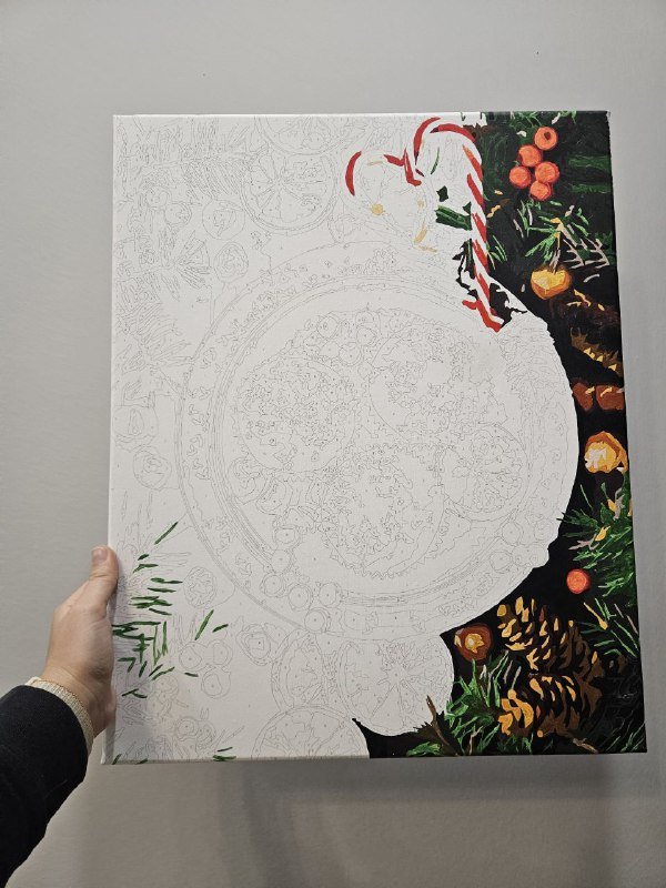 Новогодняя картина по номерам