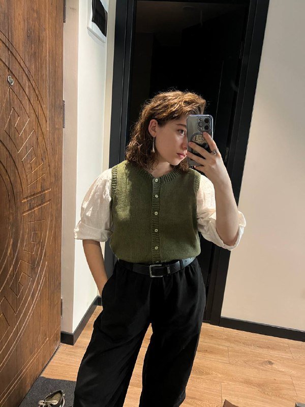 Жилет из буретного шелка с хлопком бренда Zoesan