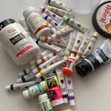 Акрил, акварель, карандаши, поталь 1