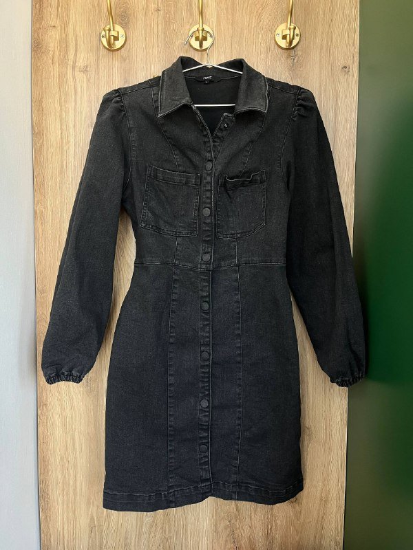 Платье Next из чёрного денима, Пальто Luigi из шерсти и вискозы 2