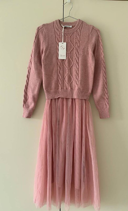 Нежно розовое платье размер S